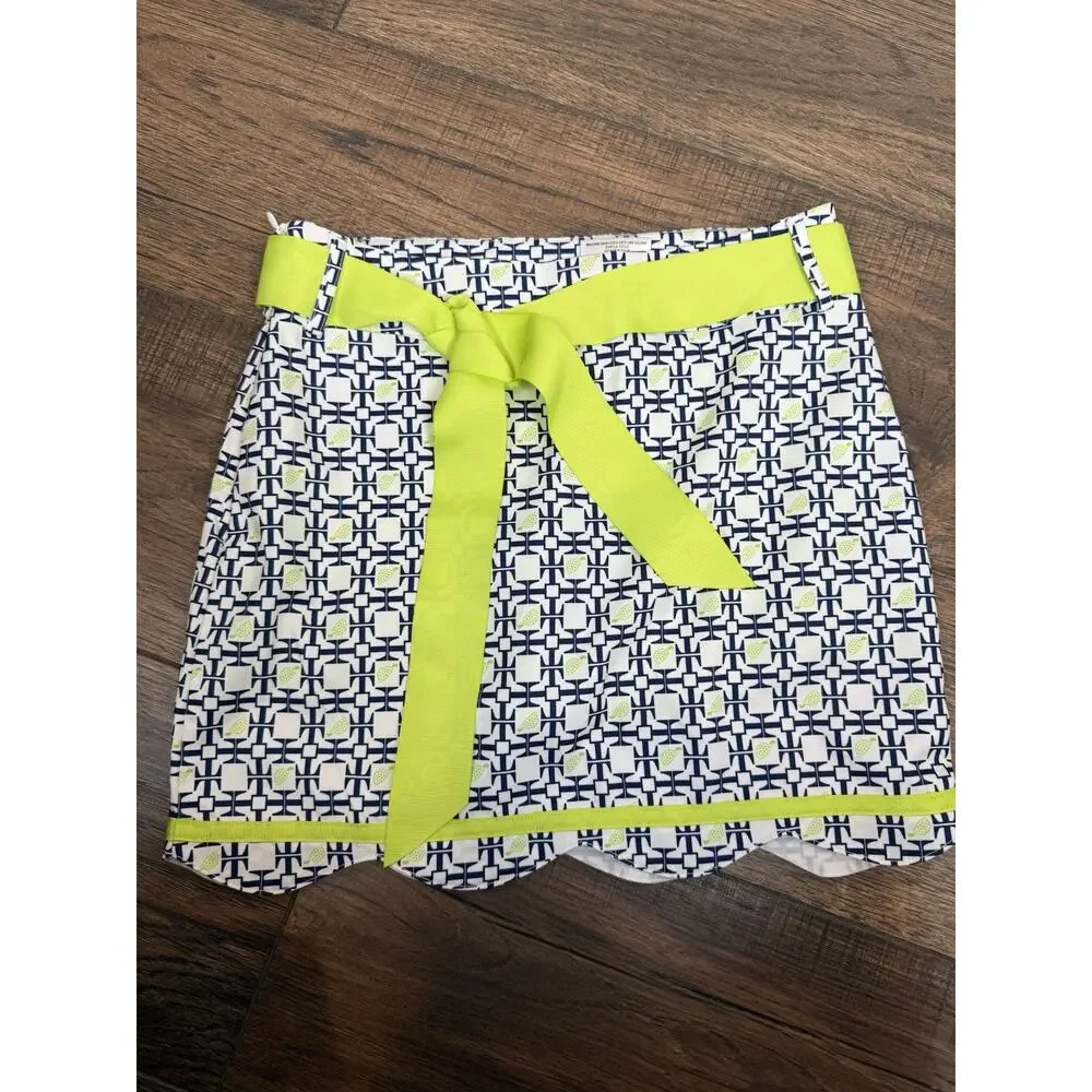 Turtles & Tees Girls Sz 7/8 Tennis Golf Skort Skirts Set Of 2 Scallop Hem Ribbon